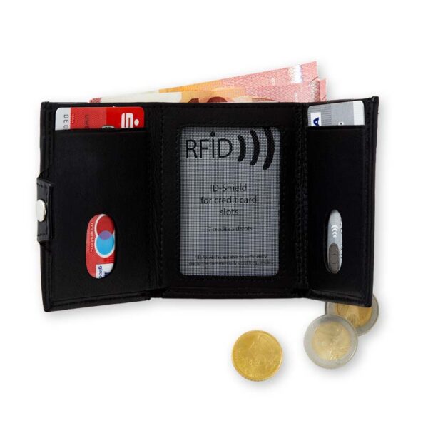 SMART WALLET (RFID tegnebog i skind) sort